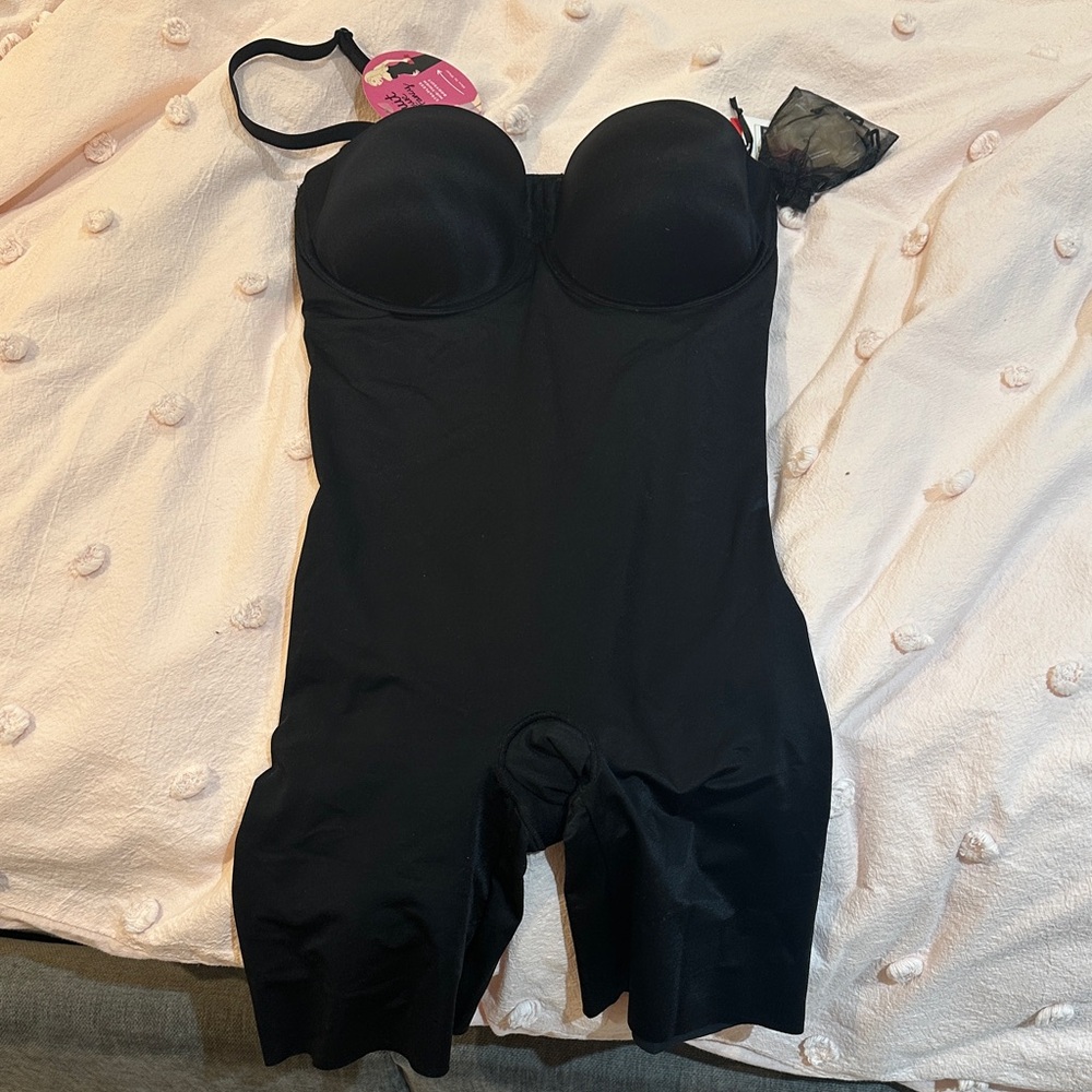 SPANX Black Strapless Shapewear Bodysuit